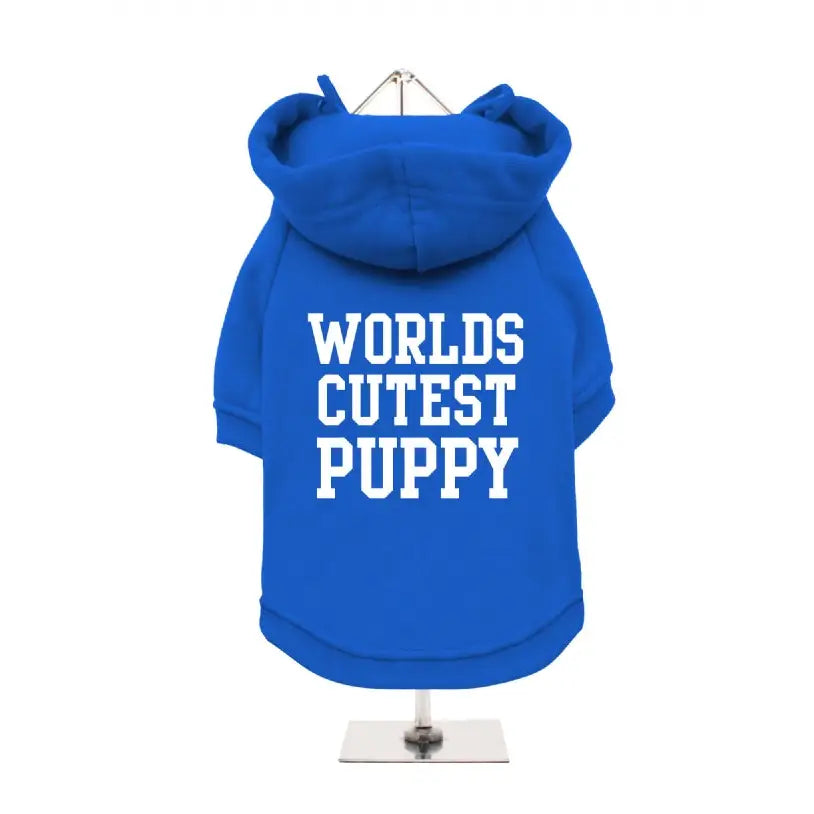 Worlds Cutest Puppy Dog Hoodie Sweatshirt in Baby Blue - Poochie Fashion - 1