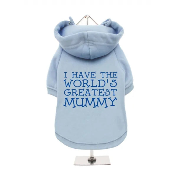 Worlds Greatest Mummy Dog Hoodie Sweatshirt - Baby Blue - Mum - 1