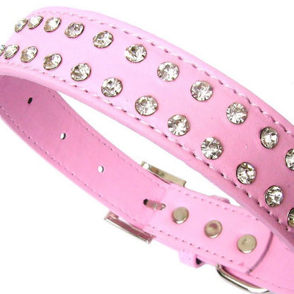 Baby Pink Rhinestone Crystal Dog Collar