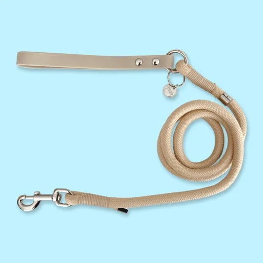 5ft Rope Dog Lead in Pastel Beige Piggie 1
