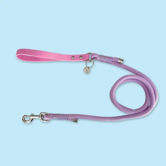 5ft Rope Dog Lead in Pastel Lilac Piggie 1