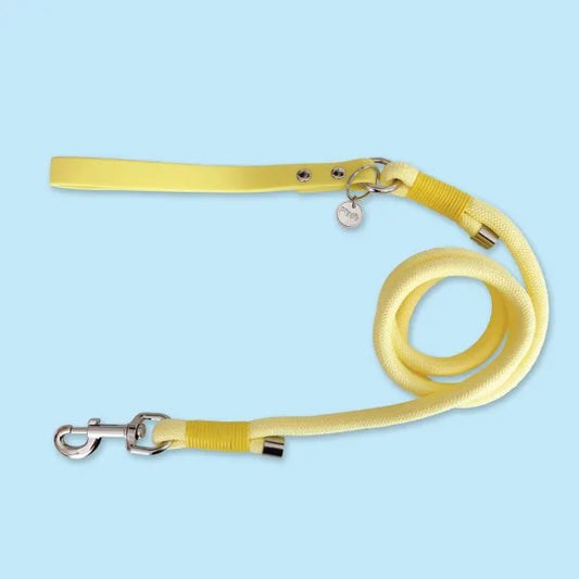 5ft Rope Dog Lead in Pastel Yellow Piggie 1