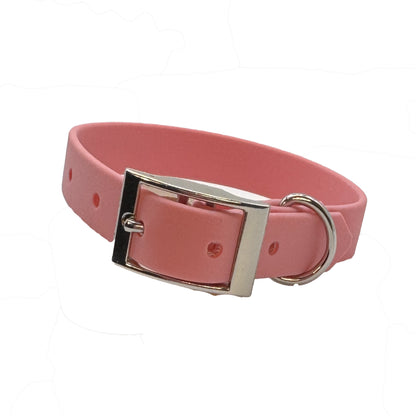Biothane Waterproof Dog Collar In Baby Pink