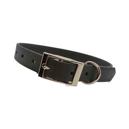 Slim Biothane Waterproof Dog Collar In Black