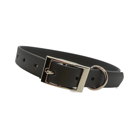 Slim Biothane Waterproof Dog Collar In Black