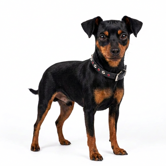 Black Biothane Slim Stud & Crystal Dog Collar