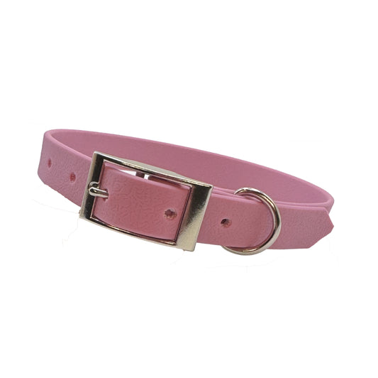 Slim Biothane Waterproof Dog Collar In Lavender Pink