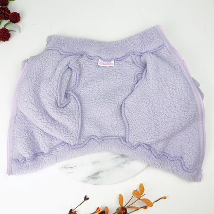 Plush Teddy Fleece Dog Zippy Jacket In Lilac