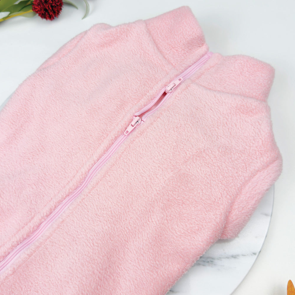 Polar Fleece Dog Zippy Jacket In Pink