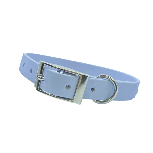 Slim Biothane Waterproof Dog Collar In Baby Blue