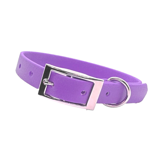 Slim Biothane Waterproof Dog Collar In Amethyst Purple