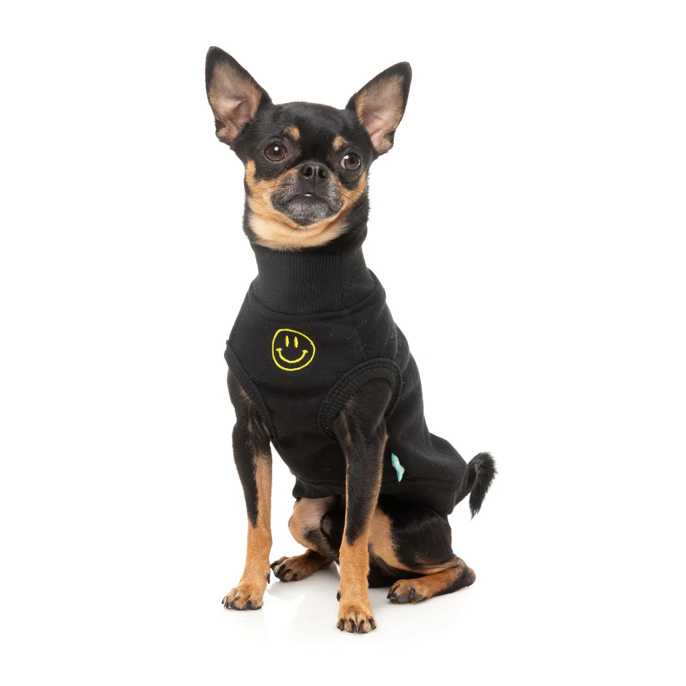FuzzYard Smiley Dog Sweater - Black