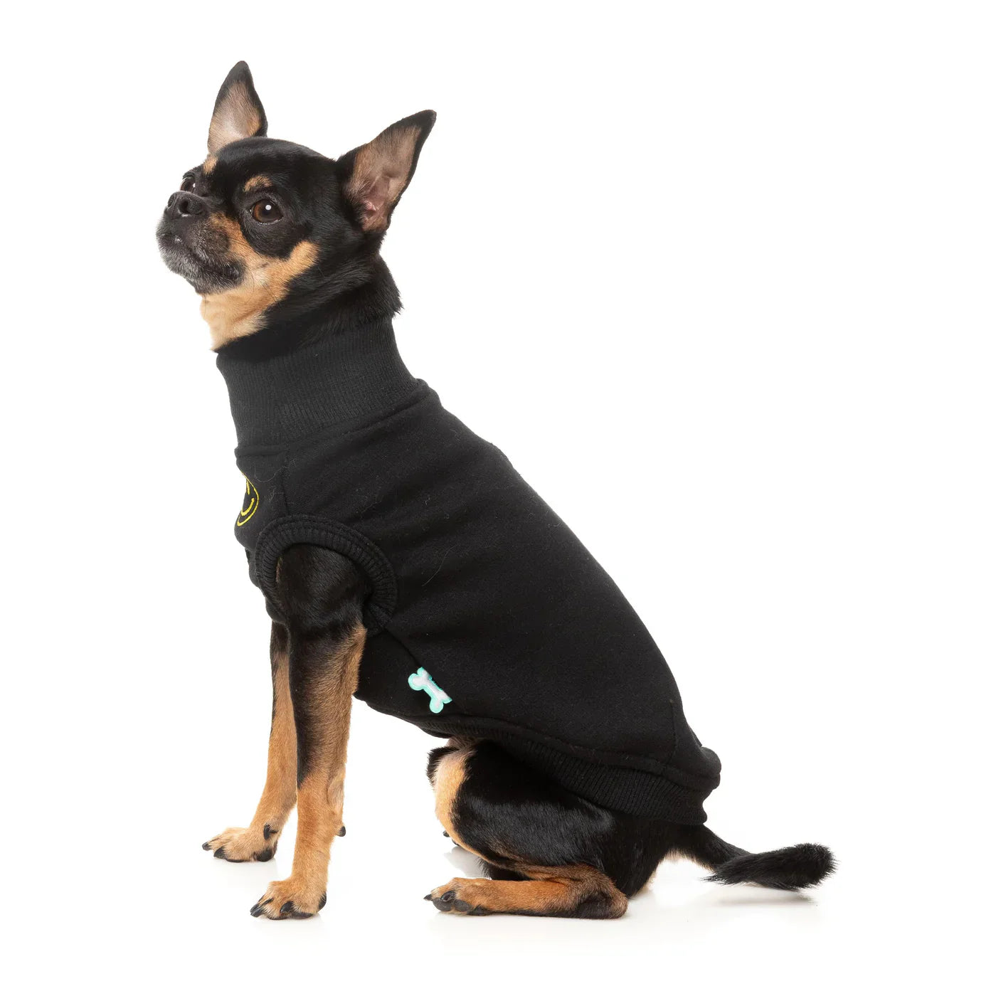 FuzzYard Smiley Dog Sweater - Black