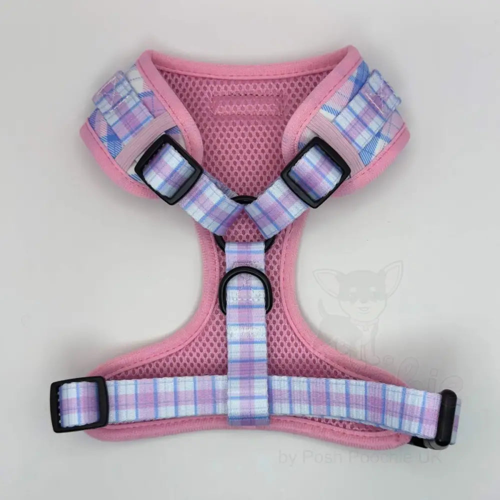 Adjustable Harness - Pink Tartan - Pupclub Couture - 2