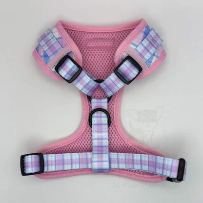 Adjustable Harness - Pink Tartan - Pupclub Couture - 2