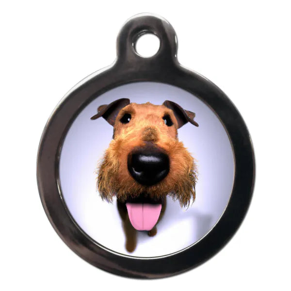 Airedale Terrier Fish Eye Lens Dog Id Tag - Ps Pet Tags - 1