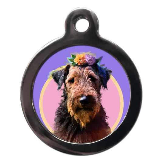 Airedale Terrier Hippy Dog ID Tag - PS Pet Tags - 1