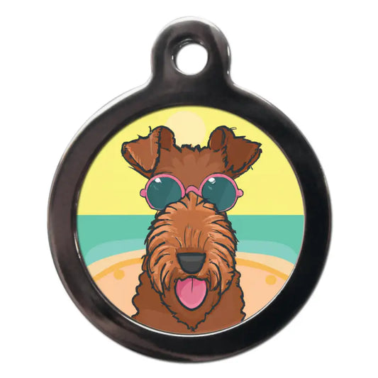 Airedale Terrier Summertime Dog ID Tag - PS Pet Tags - 1