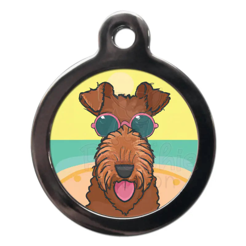 Airedale Terrier Summertime Dog Id Tag - Ps Pet Tags - 1