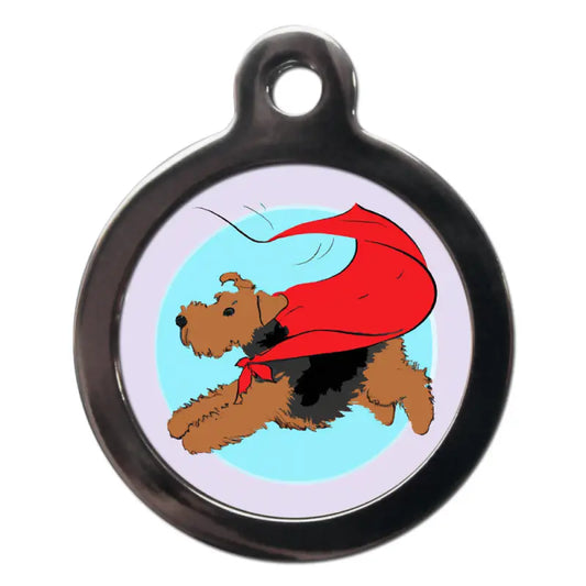 Airedale Terrier Superdog Dog ID Tag - PS Pet Tags - 1