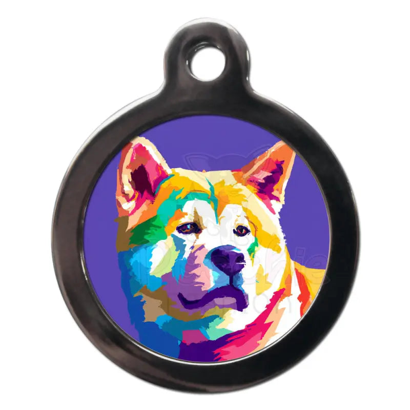 Akita Pop Art Dog Id Tag - Ps Pet Tags - 1