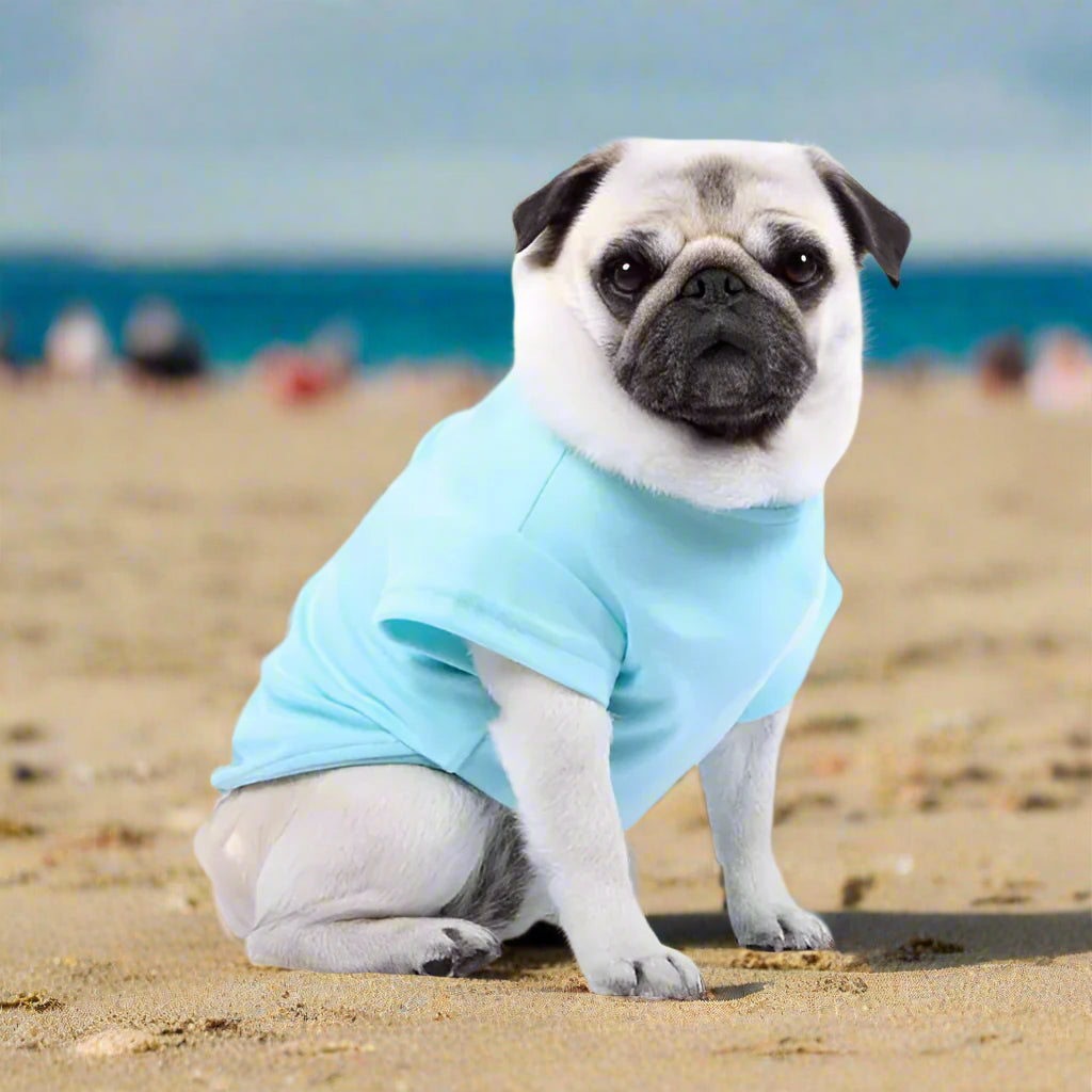Luxury Aqua Blue Dog T-shirt - Rich Paw - 1