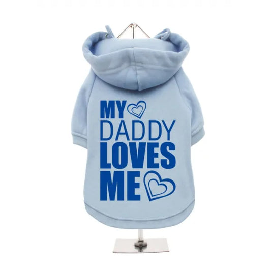 Baby Blue my Daddy Loves me Dog Hoodie Small - Sale - 1