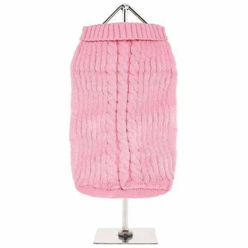 Baby Pink Cable Knit Dog Jumper - Urban Pup - 1