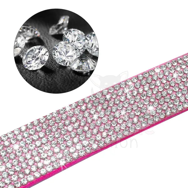 Baby Pink Crystal Eco-suede Dog Collar - Posh Pawz - 4