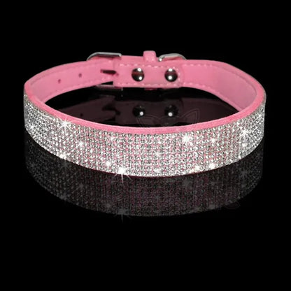 Baby Pink Crystal Eco-suede Dog Collar - Posh Pawz - 2