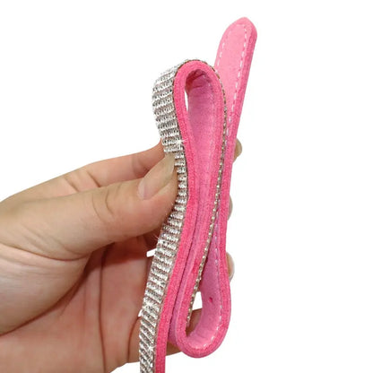 Baby Pink Crystal eco-Suede Dog Collar - Posh Pawz - 4