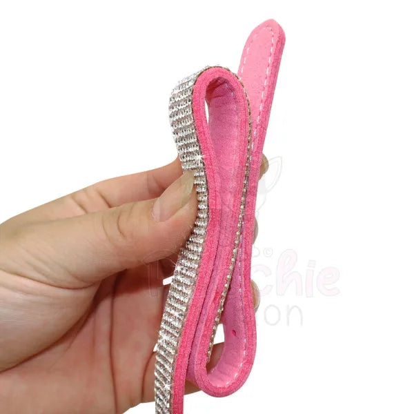 Baby Pink Crystal Eco-suede Dog Collar - Posh Pawz - 5