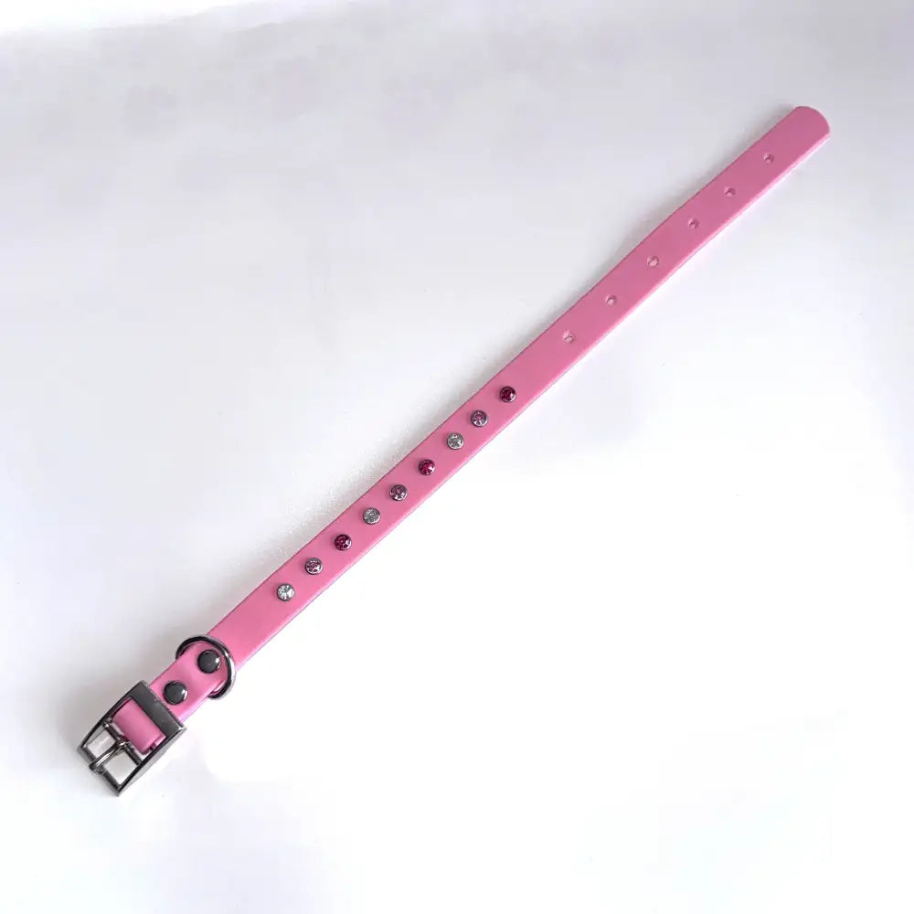 Baby Pink Slim Biothane Crystal Ombre Dog Collar - Poochie Fashion - 2