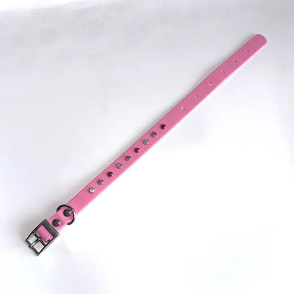 Baby Pink Slim Biothane Crystal Ombre Dog Collar - Poochie Fashion - 2