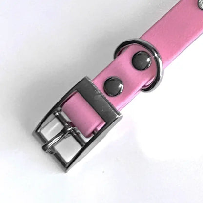 Baby Pink Zig Zag Crystal Biothane Dog Collar - Poochie Fashion - 3