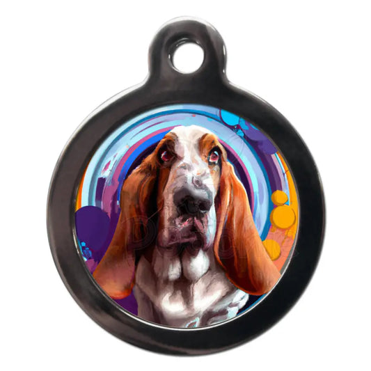 Basset Hound Graffiti Dog ID Tag - PS Pet Tags - 1