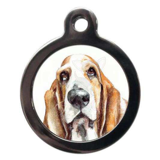 Basset Hound Portrait Dog Id Tag - Ps Pet Tags - 1
