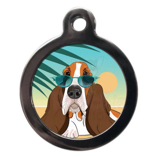 Basset Hound Summertime Dog ID Tag - PS Pet Tags - 1