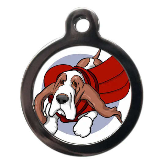 Basset Hound Superdog Dog ID Tag - PS Pet Tags - 1