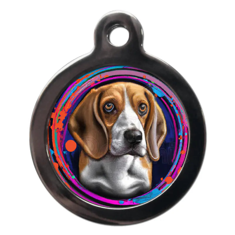 Beagle Graffiti Dog Id Tag - Ps Pet Tags - 1