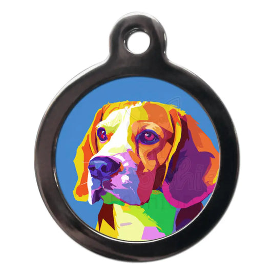 Beagle Pop Art Dog Id Tag - Ps Pet Tags - 1