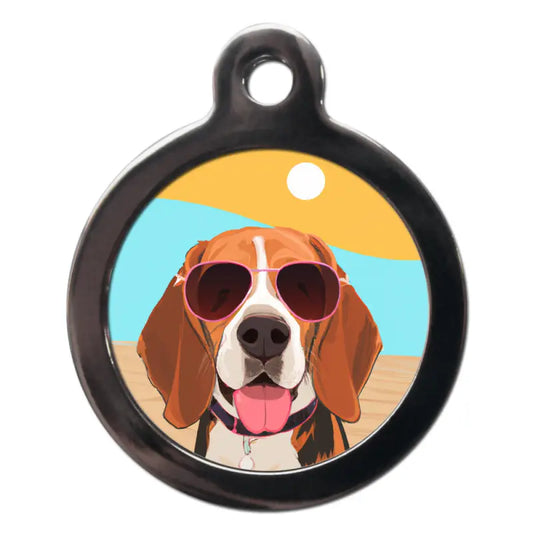 Beagle Summertime Dog ID Tag - PS Pet Tags - 1