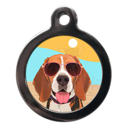 Beagle Summertime Dog ID Tag - PS Pet Tags - 1