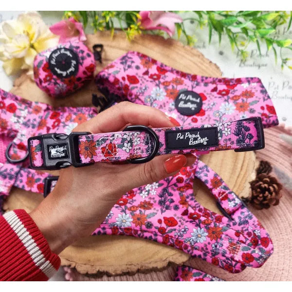 Berry Blossom Floral Dog Collar - Pet Pooch - 1