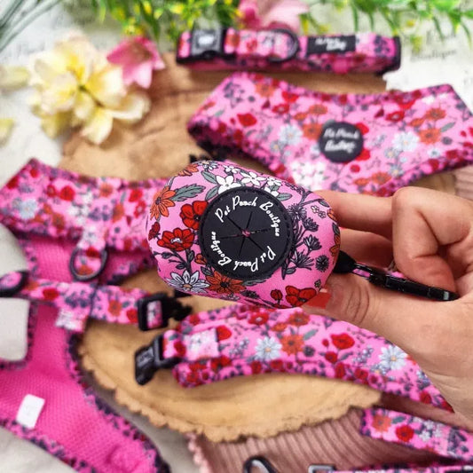 Berry Blossom Floral Dog Poo Bag Holder - Pet Pooch - 1
