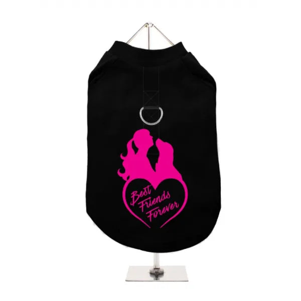 Best Friends Forever Heart Harness Lined Dog T-shirt - Urban - 1