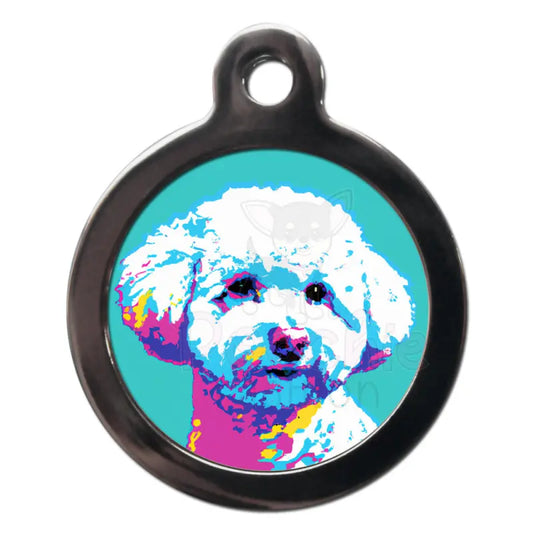 Bichon Frisé Pop Art Dog Id Tag - Ps Pet Tags - 1