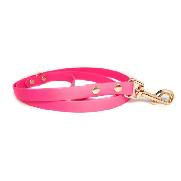 Biothane Dog Lead in Hot Neon Pink - Poochie Fashion - 1