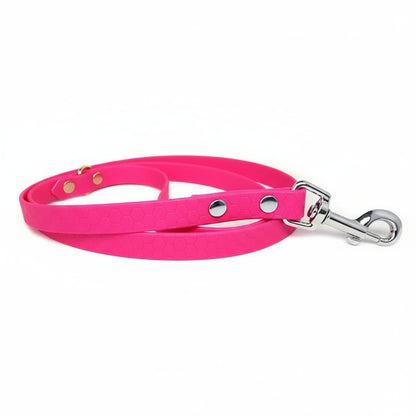 Biothane Waterproof Dog Lead in Hot Neon Pink - Poochie Fashion - 1