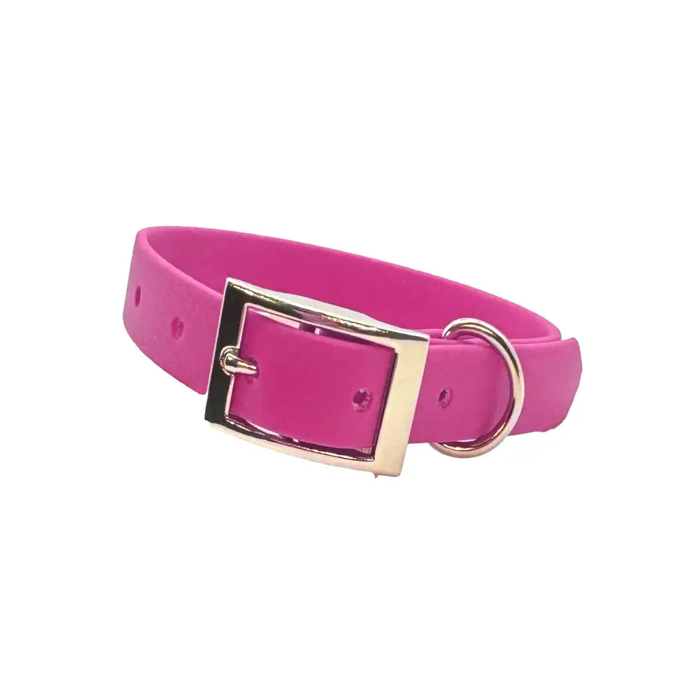 Biothane Waterproof Dog Collar in Magenta Pink - Poochie Fashion - 1